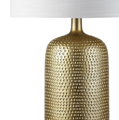 30" Gold Round Table Lamp With Drum Shade HomeRoots