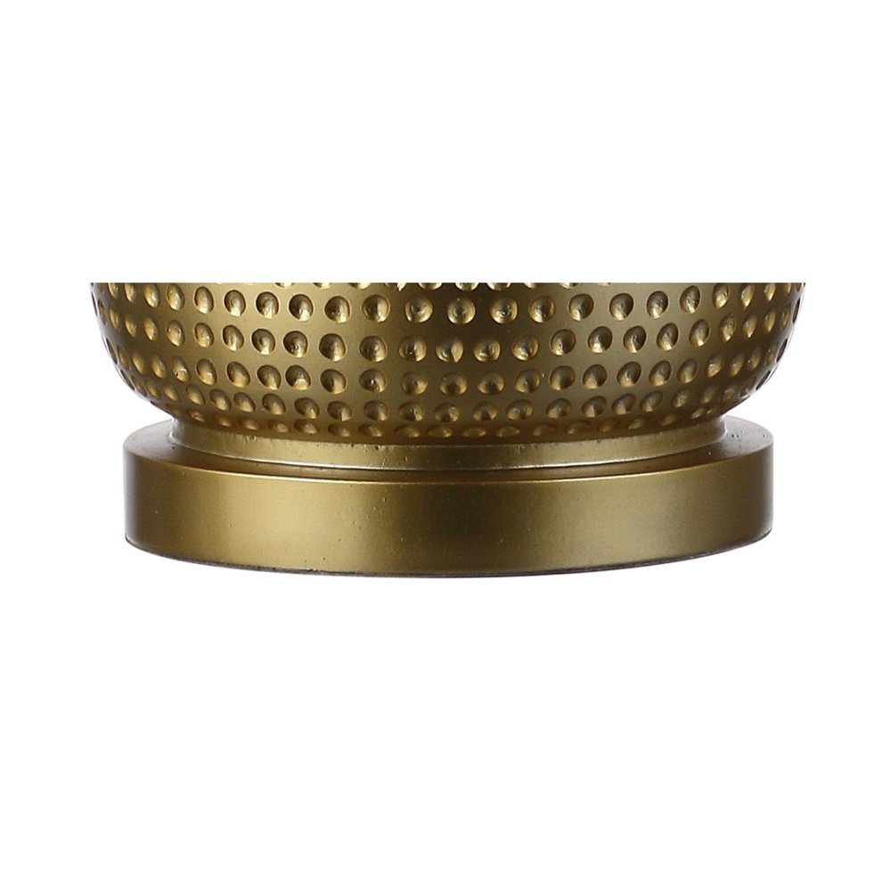 30" Gold Round Table Lamp With Drum Shade HomeRoots