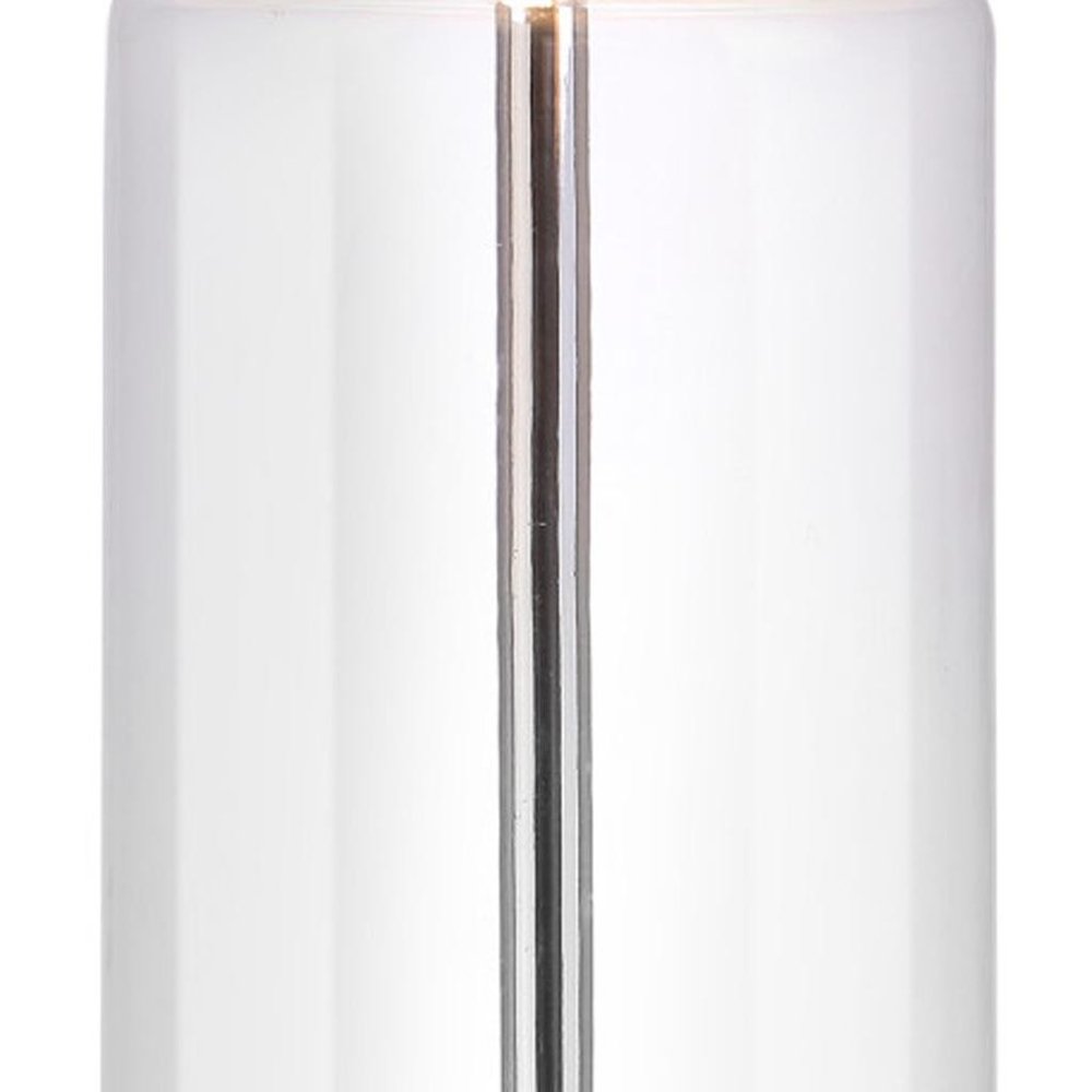 25" Silver Bedside Lamp With Drum Shade — view 4
