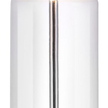 25" Silver Bedside Lamp With Drum Shade