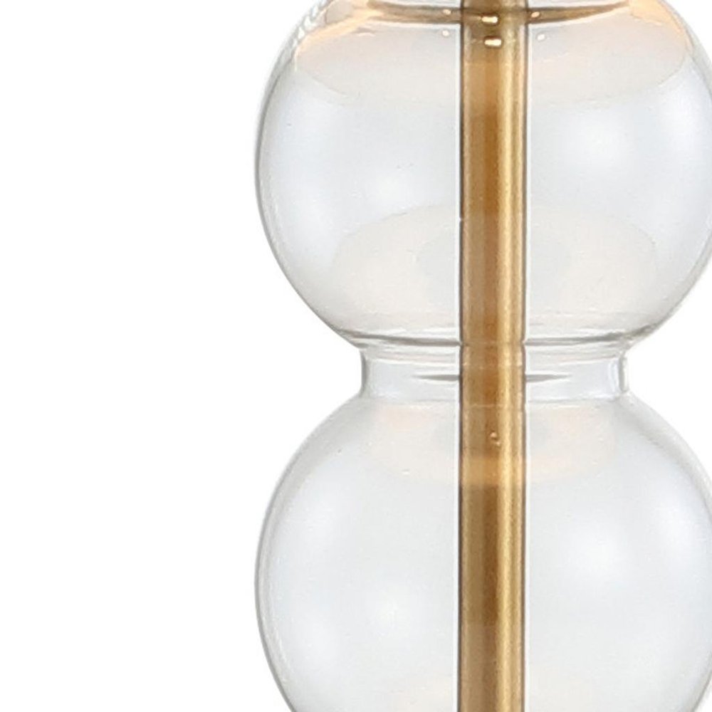 21" Clear And Gold Table Lamp With Drum Shade — view 3