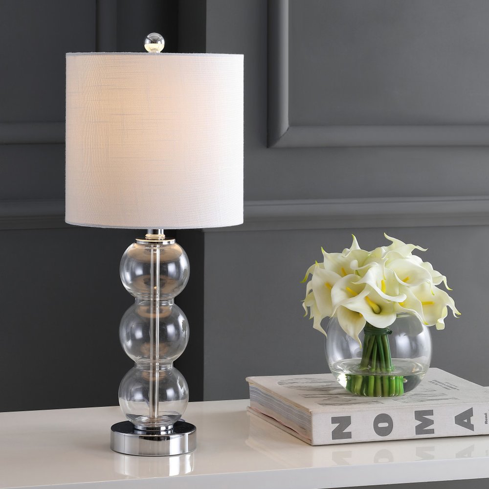 21" Silver Novelty Table Lamp With Globe Shade HomeRoots