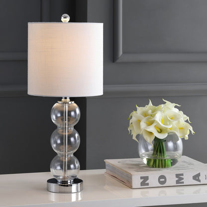 21" Silver Novelty Table Lamp With Globe Shade HomeRoots