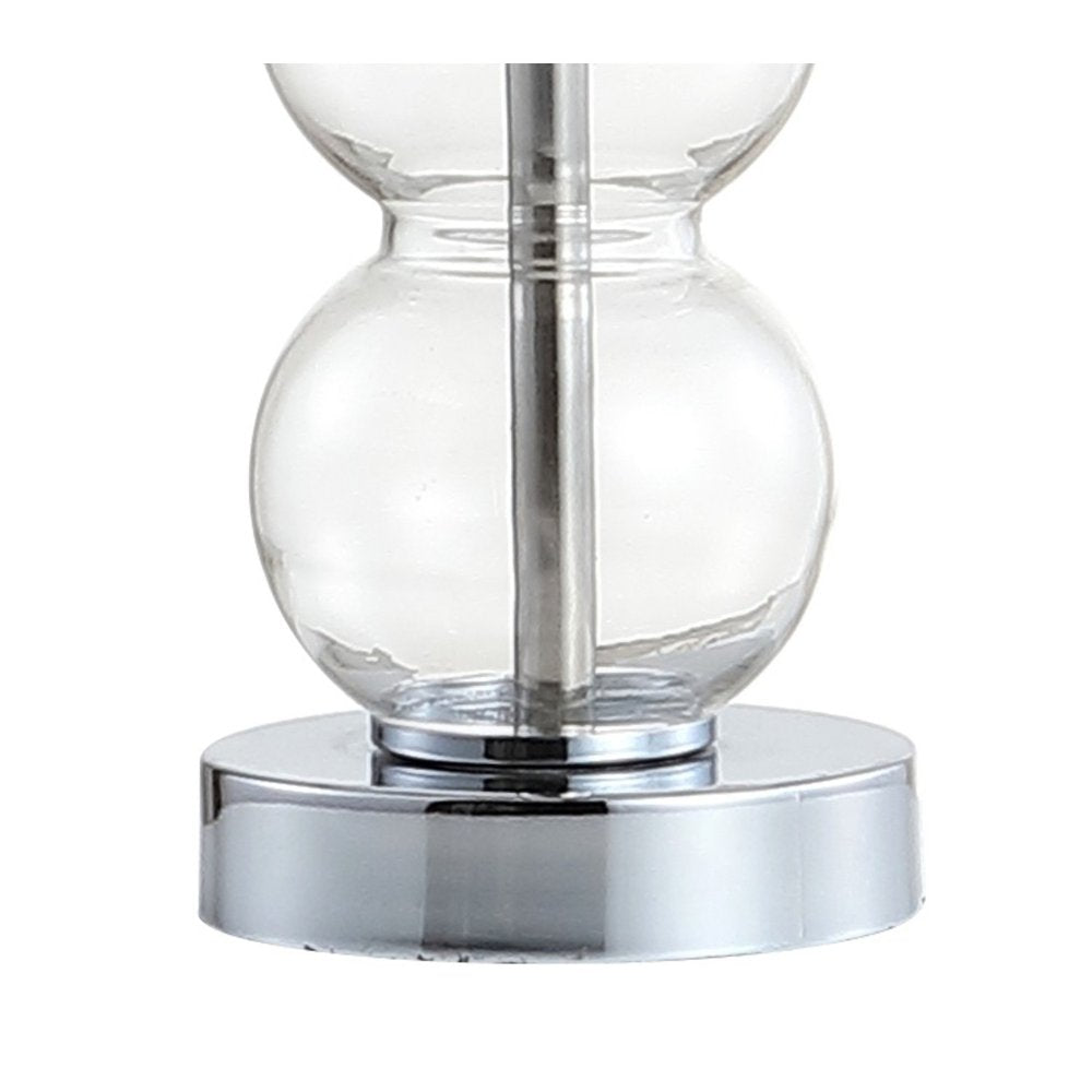 21" Silver Novelty Table Lamp With Globe Shade HomeRoots
