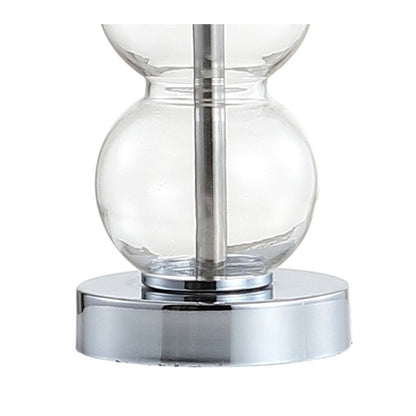21" Silver Novelty Table Lamp With Globe Shade HomeRoots
