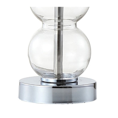 21" Silver Novelty Table Lamp With Globe Shade HomeRoots