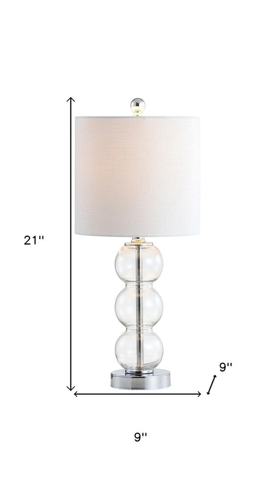 21" Silver Novelty Table Lamp With Globe Shade HomeRoots