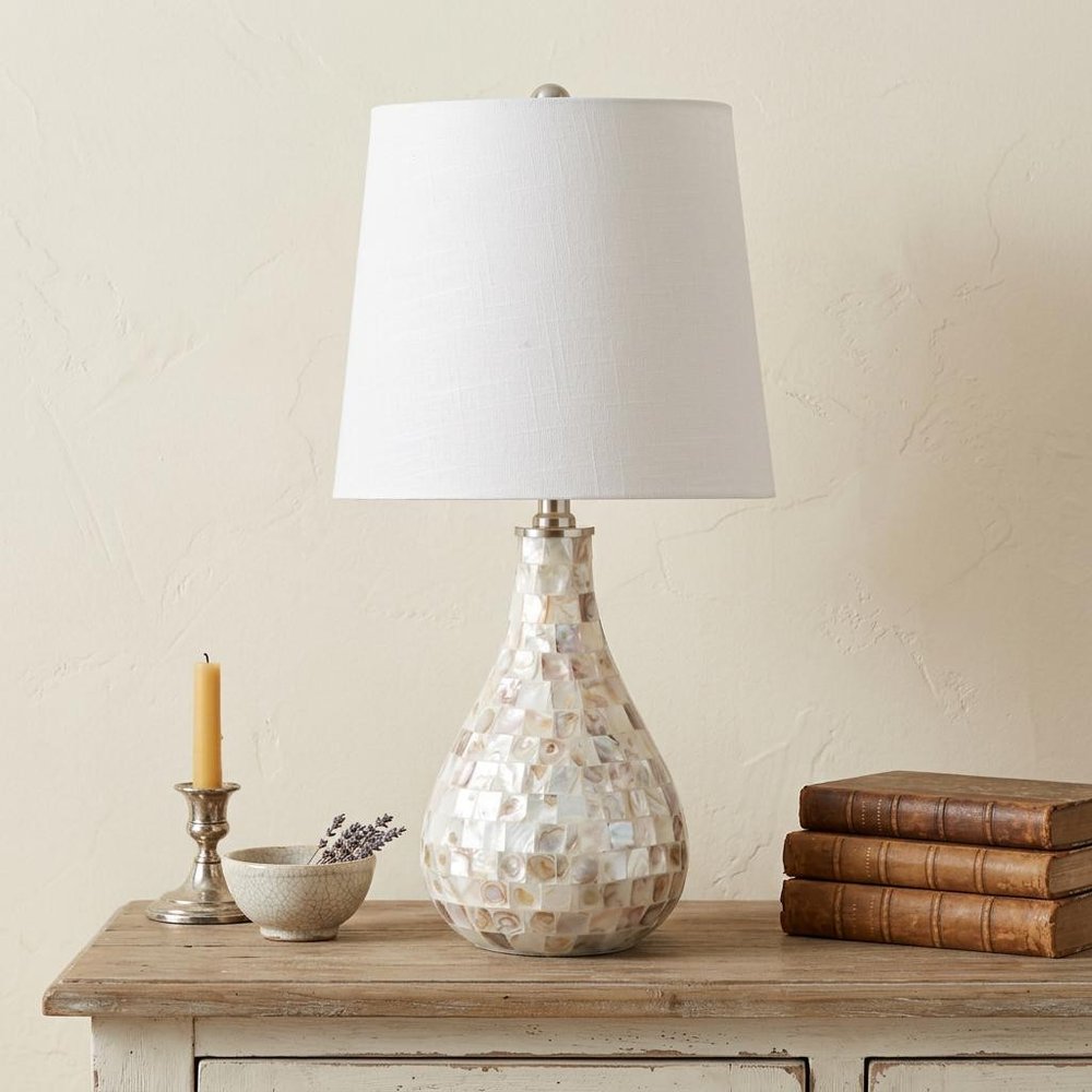 21" Clear Novelty Desk Lamp With Drum Shade HomeRoots