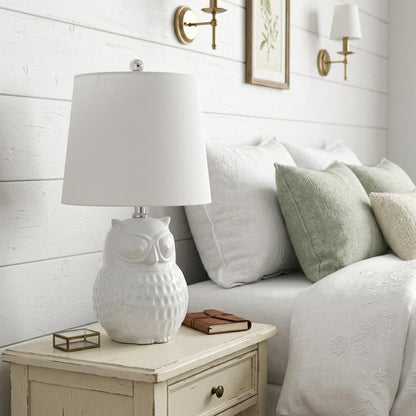 21" Clear Novelty Desk Lamp With Drum Shade HomeRoots