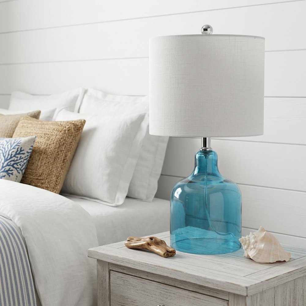 19" Clear Novelty Desk Lamp With Drum Shade HomeRoots