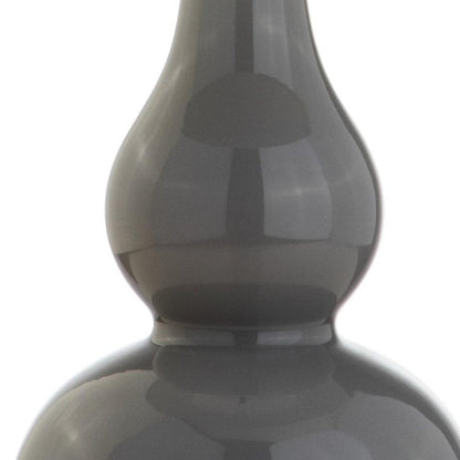 21" Silver Gourd Table Lamp With Drum Shade HomeRoots