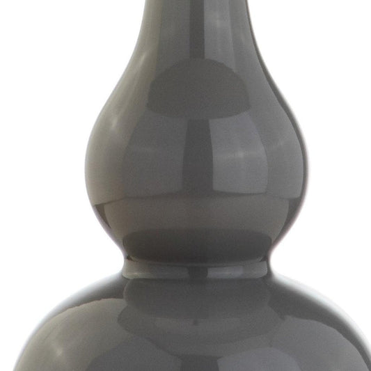 21" Silver Gourd Table Lamp With Drum Shade HomeRoots