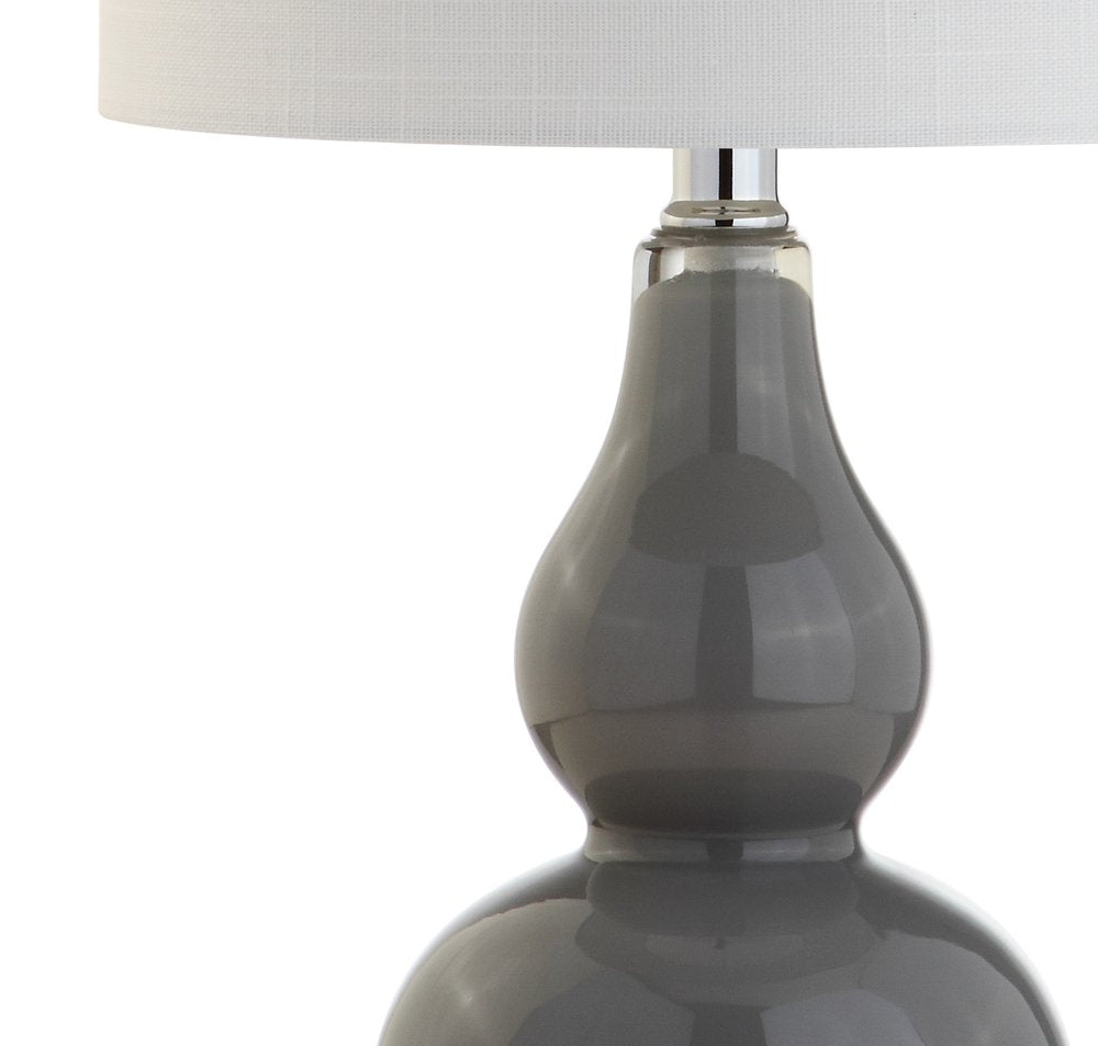 21" Silver Gourd Table Lamp With Drum Shade HomeRoots