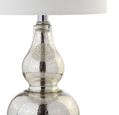 21" Silver Gourd Desk Lamp With Drum Shade HomeRoots