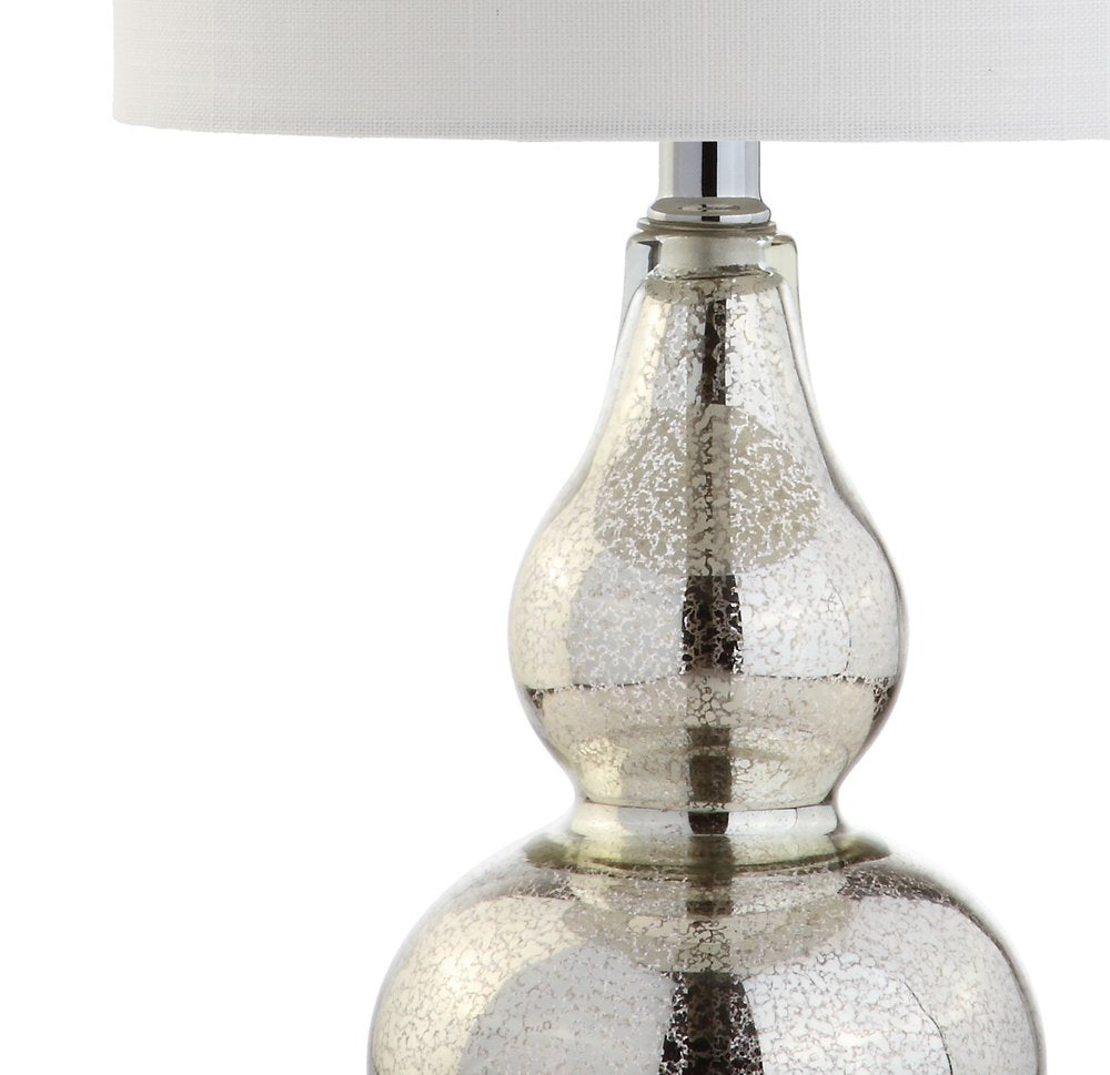 21" Silver Gourd Desk Lamp With Drum Shade HomeRoots
