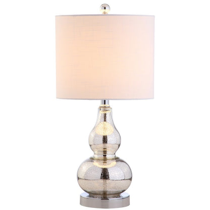 21" Silver Gourd Desk Lamp With Drum Shade HomeRoots