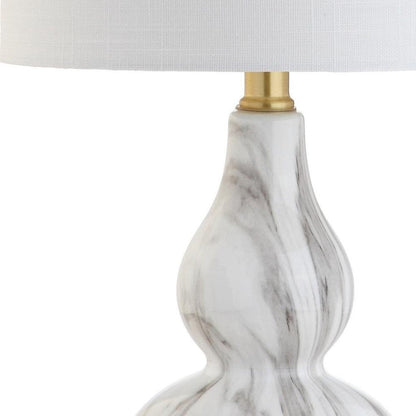 21" Gold Gourd Table Lamp With Drum Shade HomeRoots