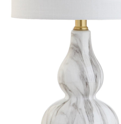 21" Gold Gourd Table Lamp With Drum Shade HomeRoots