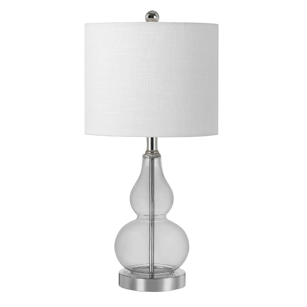 21" Silver Gourd Bedside Lamp With Drum Shade — view 4
