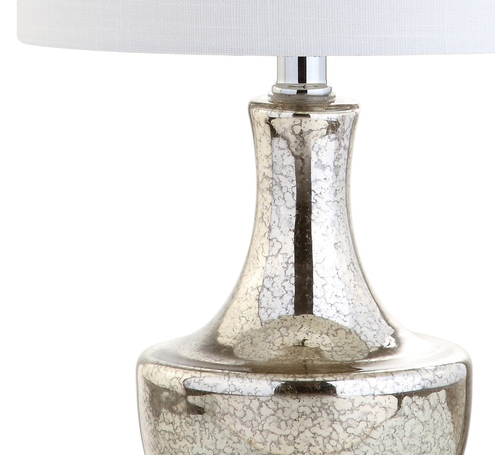 20" Silver Novelty Bedside Lamp With Drum Shade — view 1