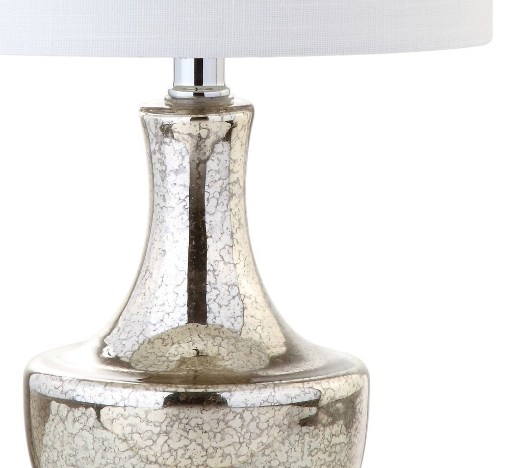 20" Silver Novelty Bedside Lamp With Drum Shade — view 2