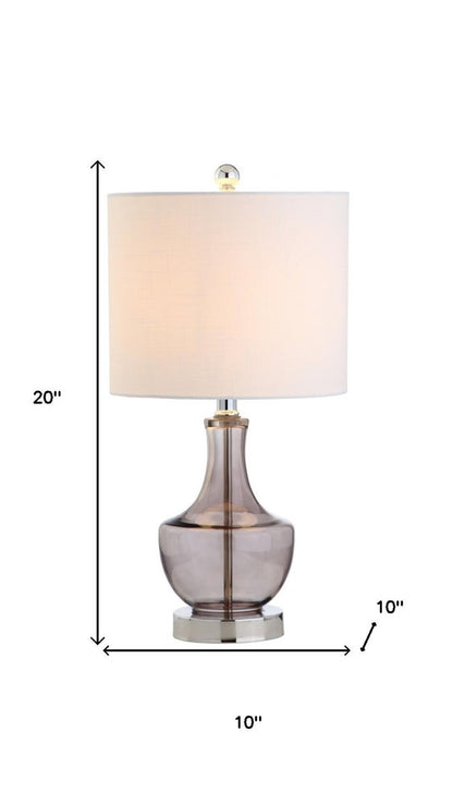 20" Silver Table Lamp With Drum Shade HomeRoots