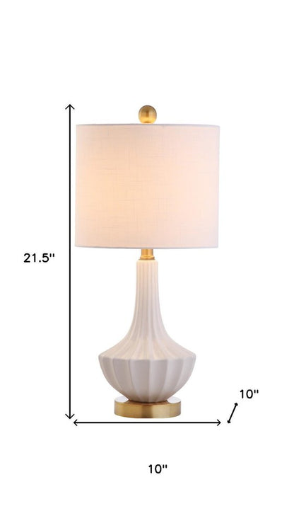 22" Gold Urn Table Lamp With Drum Shade HomeRoots