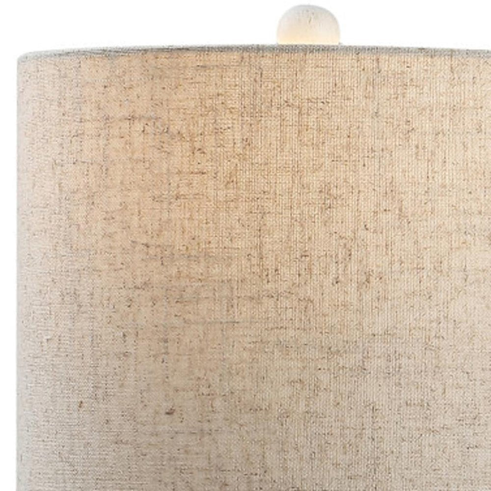 21" Antiqued White Antlers Desk Lamp With Drum Shade HomeRoots