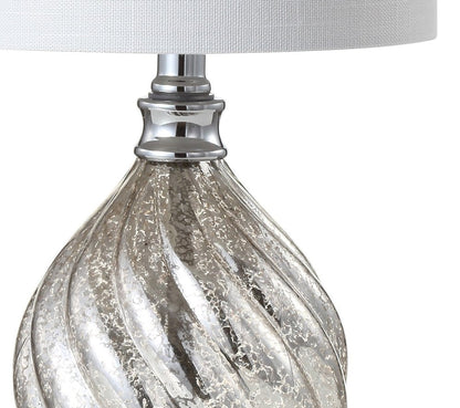 21" Silver Novelty Table Lamp With Globe Shade HomeRoots