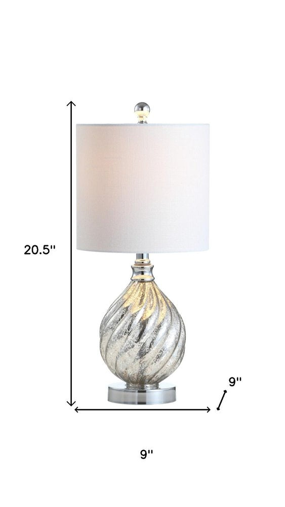 21" Silver Novelty Table Lamp With Globe Shade HomeRoots