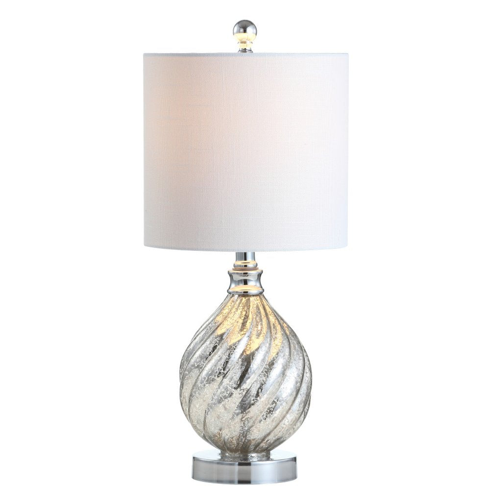 21" Silver Novelty Table Lamp With Globe Shade HomeRoots