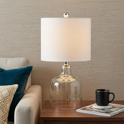 19" Silver Novelty Table Lamp With Drum Shade HomeRoots