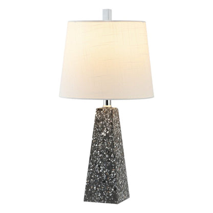 Set of Two 21" Gray Geometric Table Lamps With Empire Shades HomeRoots