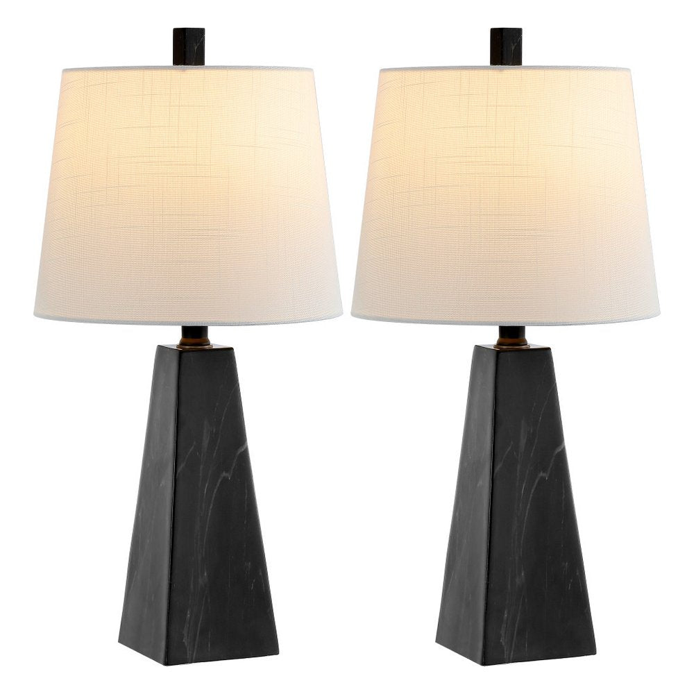Set of Two 21" Black Novelty Table Lamps With Empire Shades HomeRoots