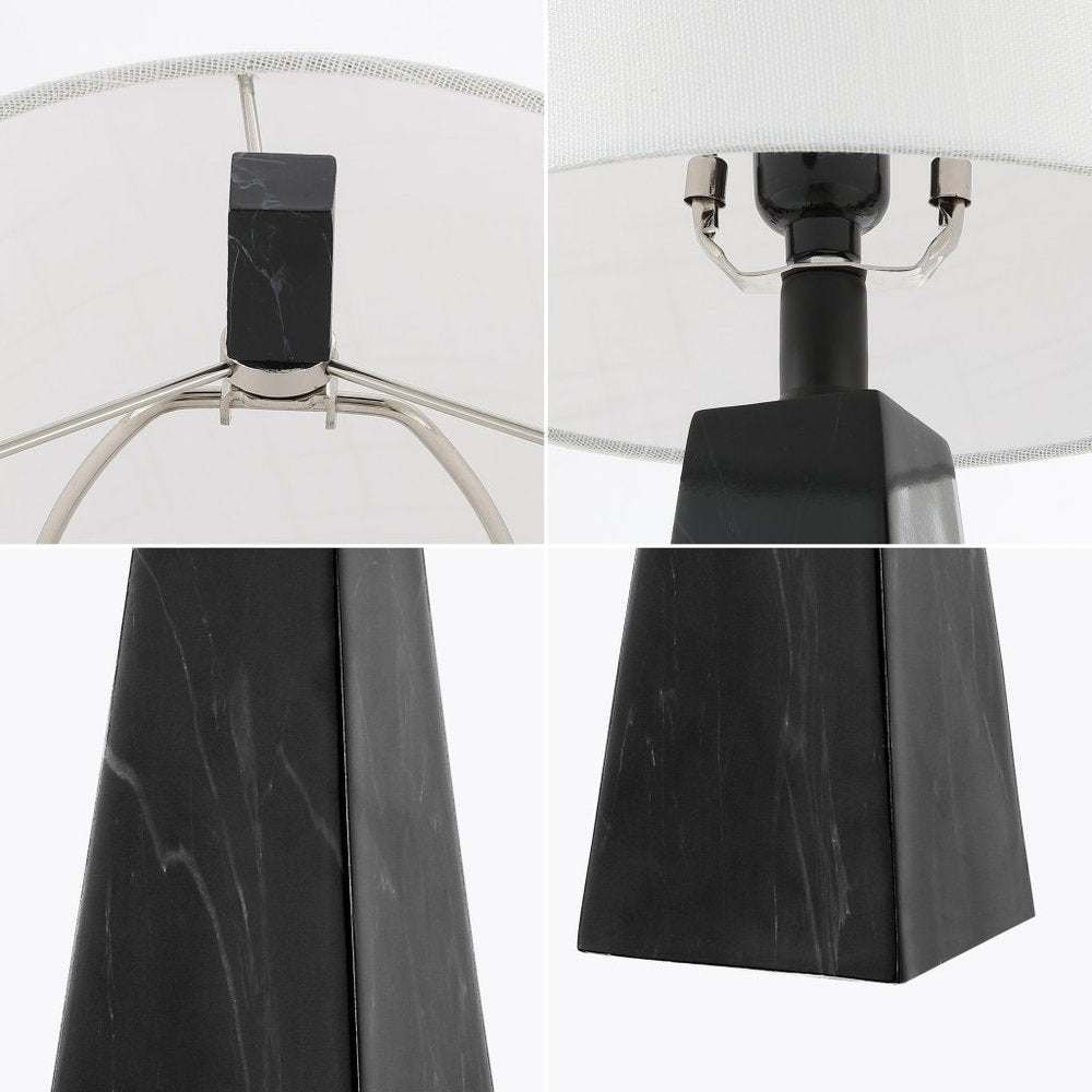 Set of Two 21" Black Novelty Table Lamps With Empire Shades HomeRoots