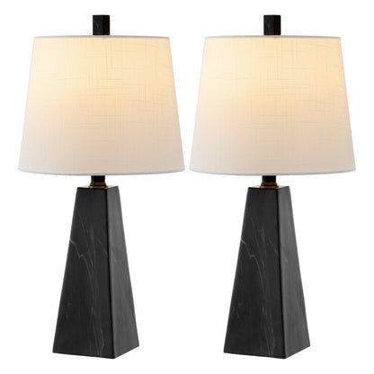Set of Two 21" Black Novelty Table Lamps With Empire Shades HomeRoots
