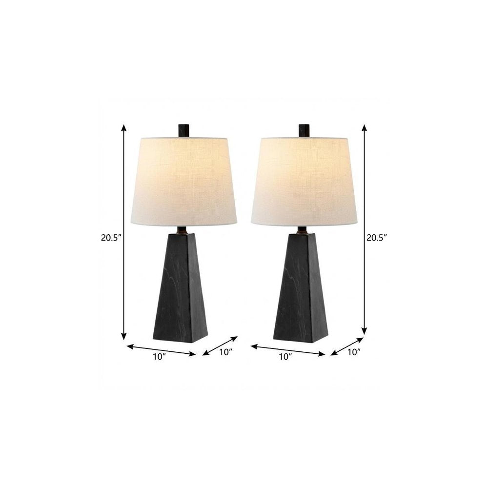 Set of Two 21" Black Novelty Table Lamps With Empire Shades HomeRoots