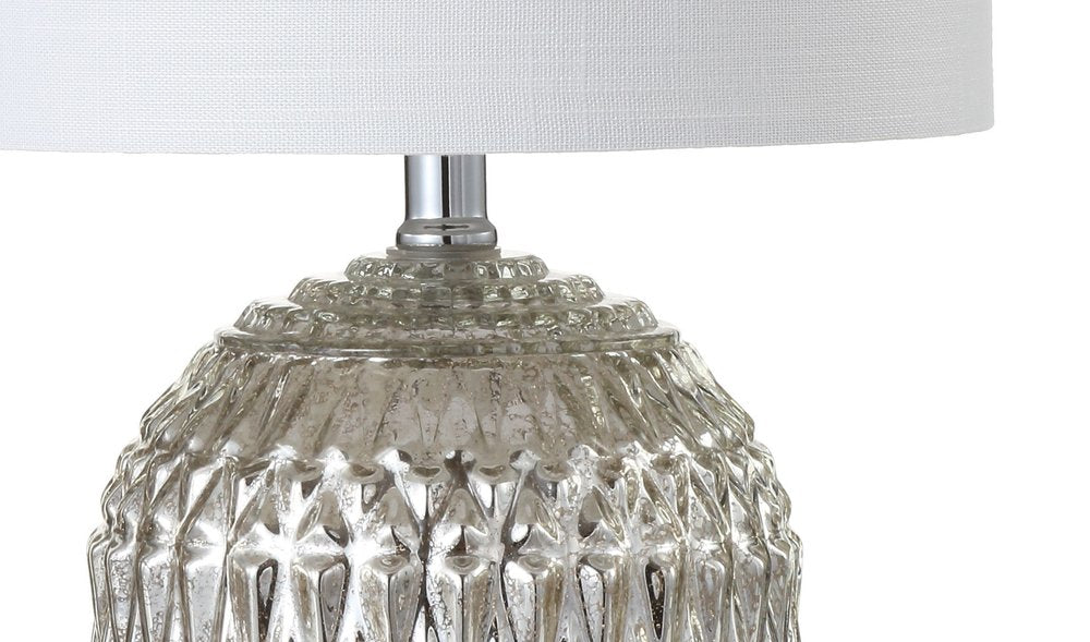 21" Silver Novelty Table Lamp With Globe Shade HomeRoots