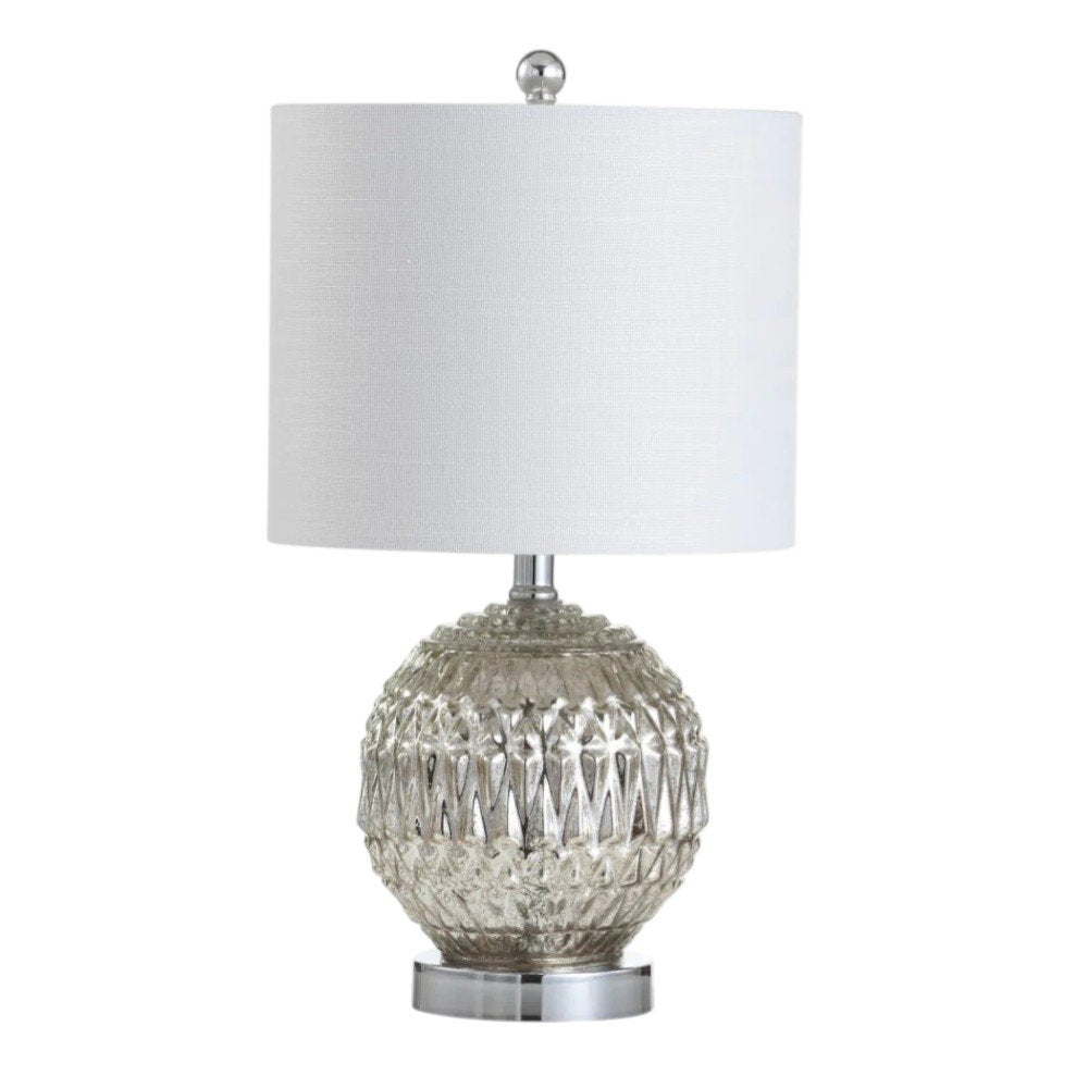 21" Silver Novelty Table Lamp With Globe Shade HomeRoots