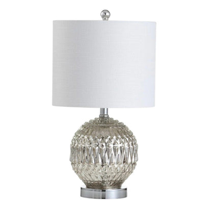 21" Silver Novelty Table Lamp With Globe Shade HomeRoots