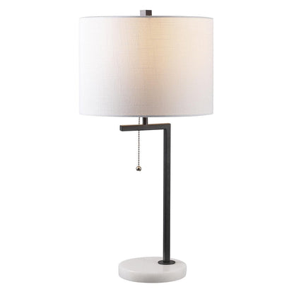 25" White Novelty Table Lamp With Drum Shade HomeRoots