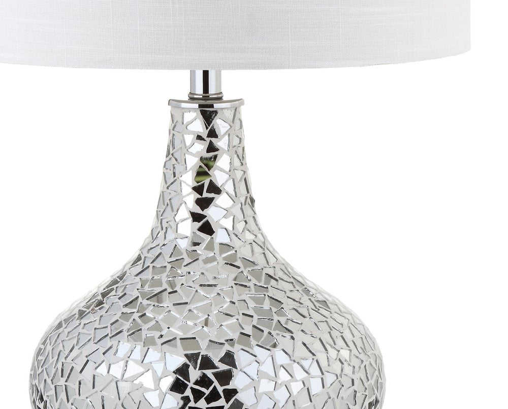 26" Silver Novelty Table Lamp With Drum Shade — view 3