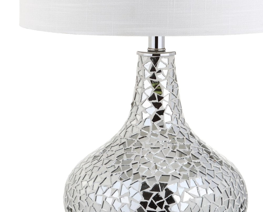 26" Silver Novelty Table Lamp With Drum Shade — view 1