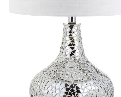 26" Silver Novelty Table Lamp With Drum Shade