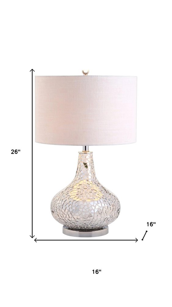 26" Silver Novelty Table Lamp With Drum Shade — view 6