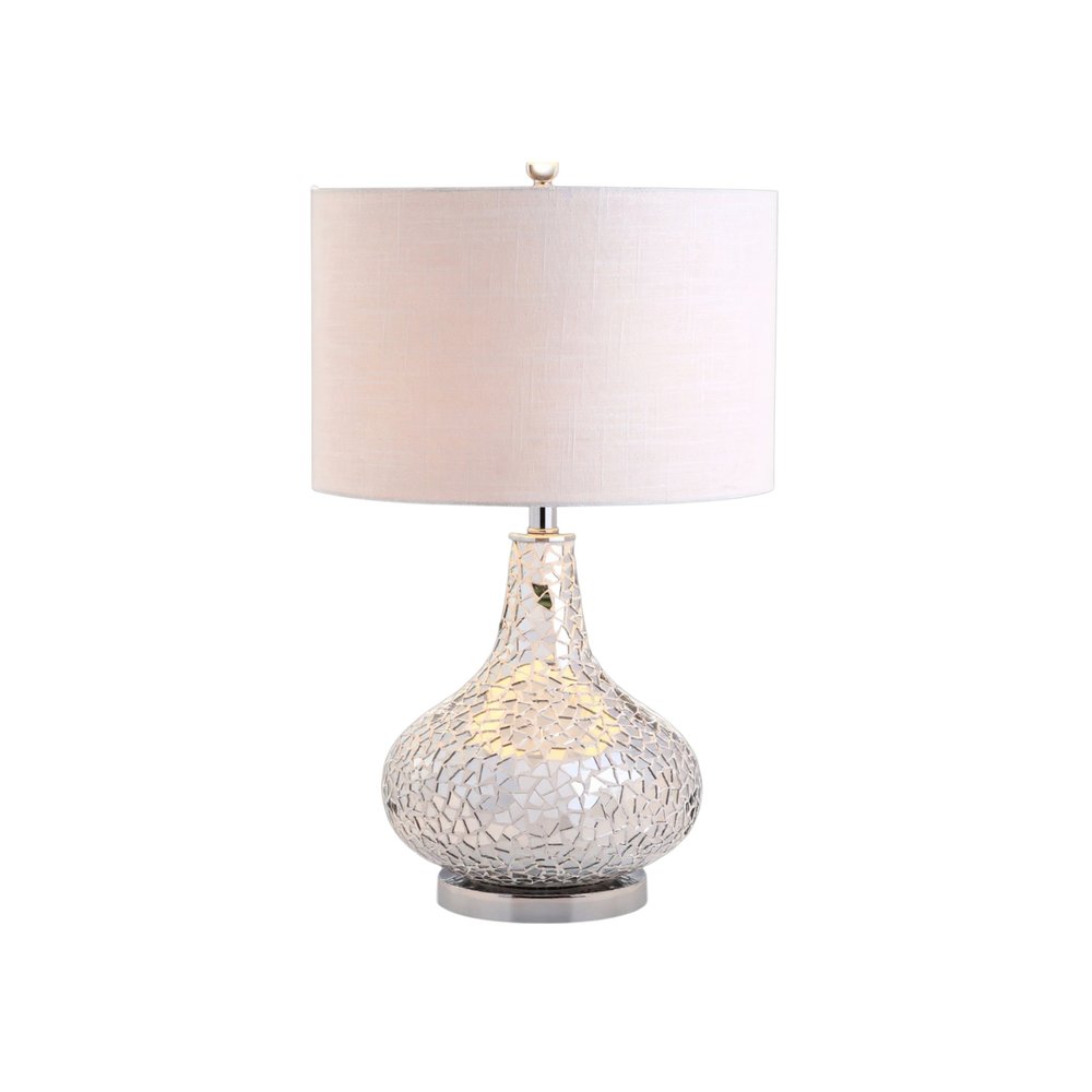 26" Silver Novelty Table Lamp With Drum Shade — view 5