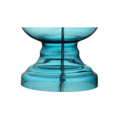 Set of Two 29" Blue Urn Table Lamps With Drum Shades HomeRoots