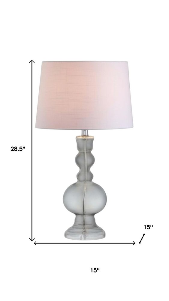 Set of Two 29" Clear Novelty Table Lamps With Drum Shades HomeRoots