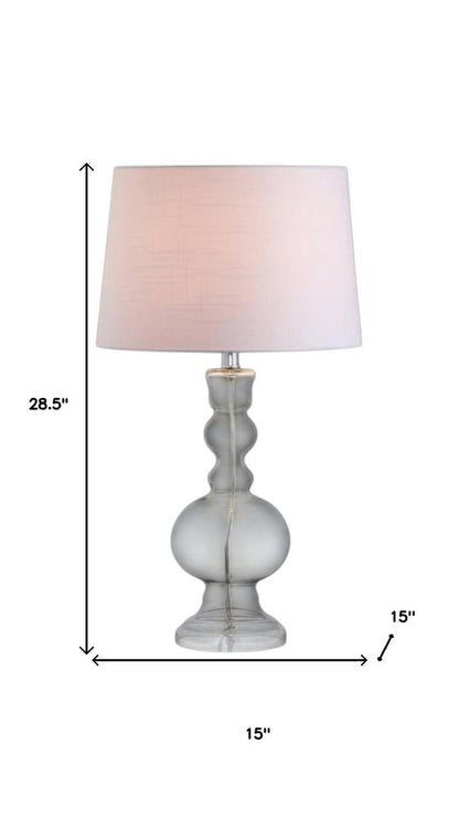 Set of Two 29" Clear Novelty Table Lamps With Drum Shades HomeRoots