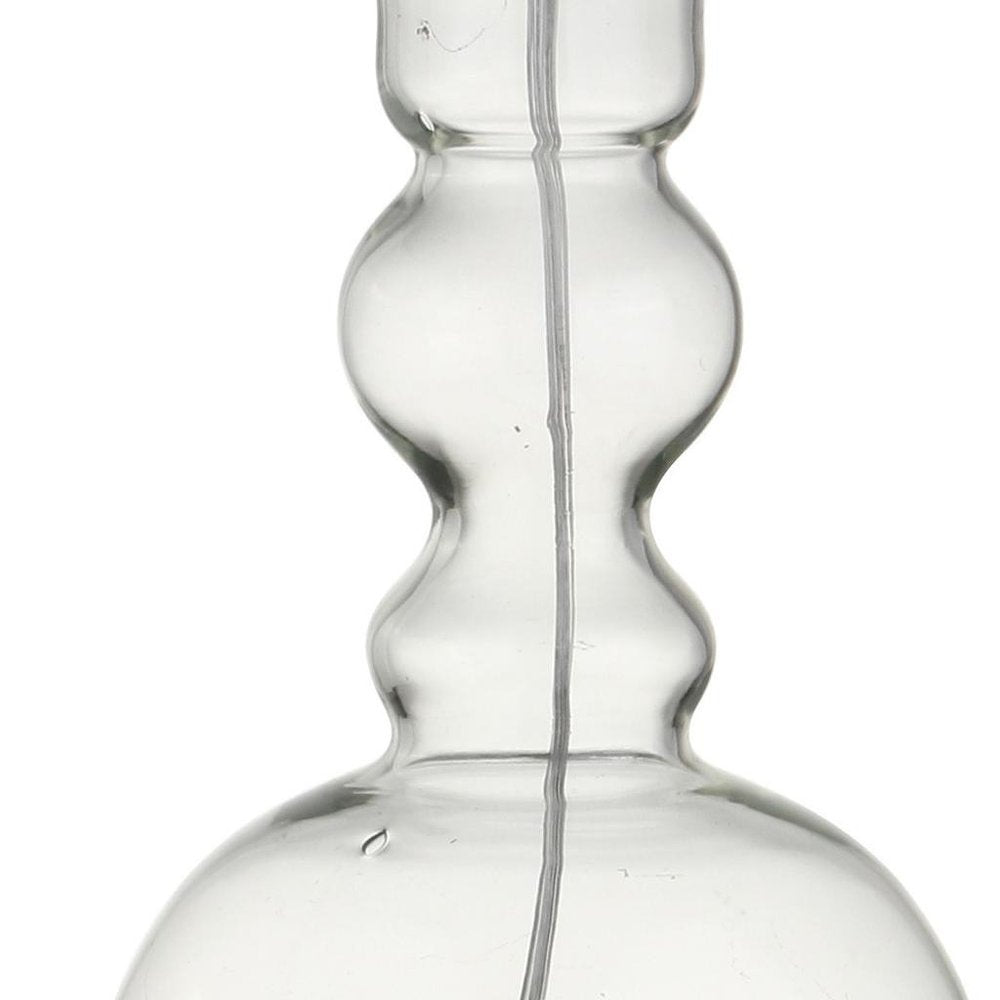 Set of Two 29" Clear Novelty Table Lamps With Drum Shades HomeRoots